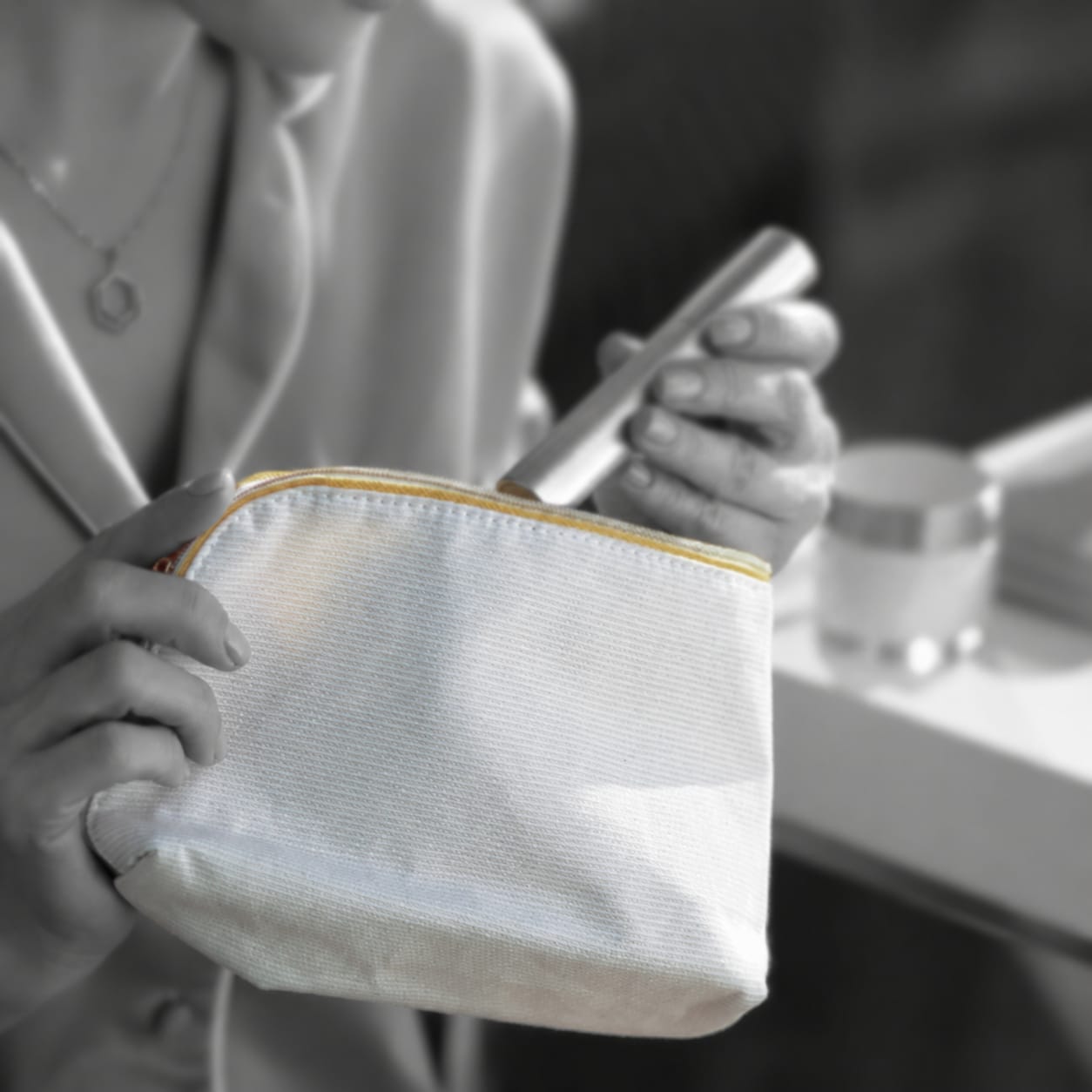 Quilted, waffle and RPET cosmetic pouches